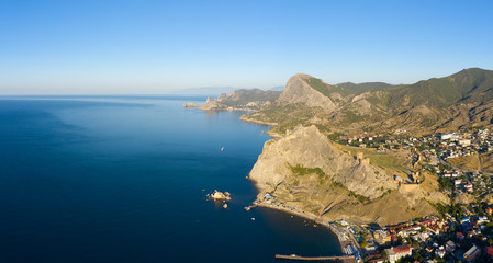Aerial view of Genoese fortress in Sudak