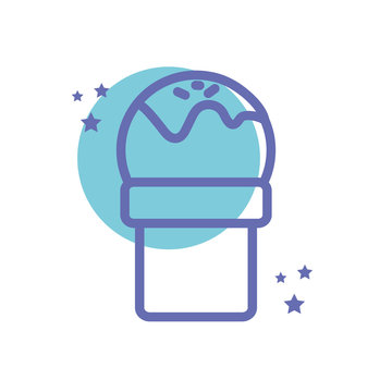 Isolated sweet ice cream block line style icon vector design