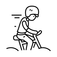 Cyclist line icon, concept sign, outline vector illustration, linear symbol.
