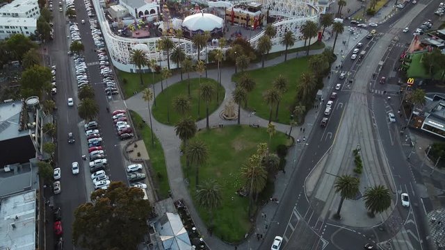 Luna Park And St Kilda Melbourne Australia Aerial Drone Footage