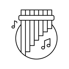 Flute in circle icon. Simple line, outline vector elements of musical instrument icons for ui and ux, website or mobile application