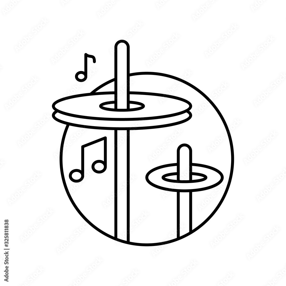 Poster cymbals in circle icon. simple line, outline vector elements of musical instrument icons for ui and 