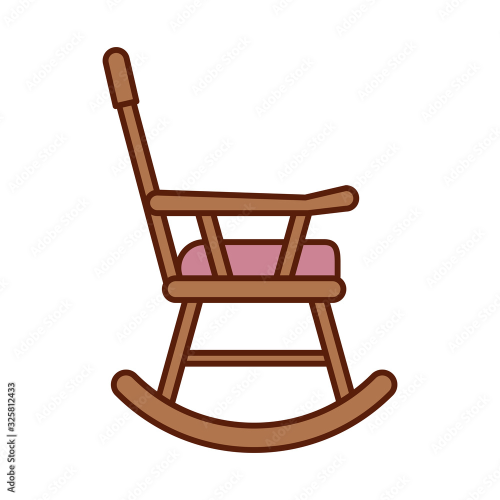 Poster isolated chair line and fill style icon vector design