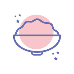 Isolated rice bowl food block line style icon vector design