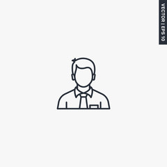 Fototapeta premium Businessman, business person, linear style sign for mobile concept and web design