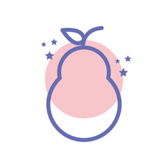 Isolated pear fruit block line style icon vector design