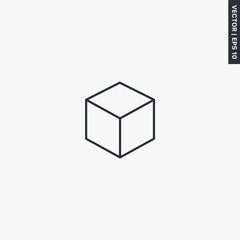 Isometric cube, linear style sign for mobile concept and web design