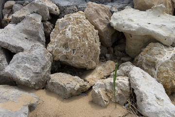 Steine am Sandstrand - Hintergrund