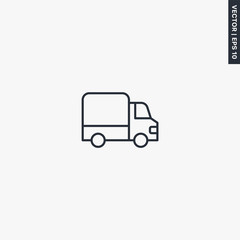 Fototapeta na wymiar Lorry, linear style sign for mobile concept and web design