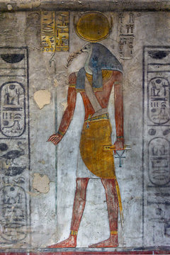 Ancient egypt color image of Horus god