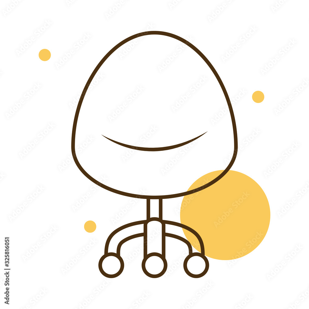 Poster isolated chair block and line style icon vector design