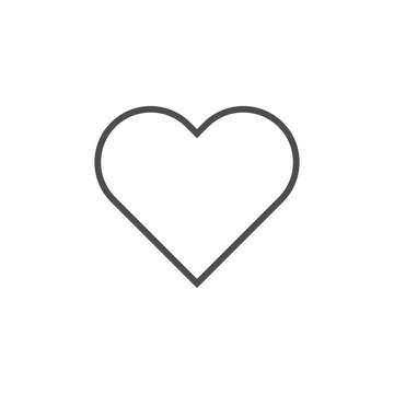 Heart outline vector icon. Vector cartoon flat love symbol isolated on the white background