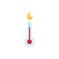 thermometer temperature measure with flame flat style