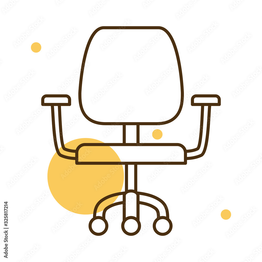 Poster isolated chair block and line style icon vector design