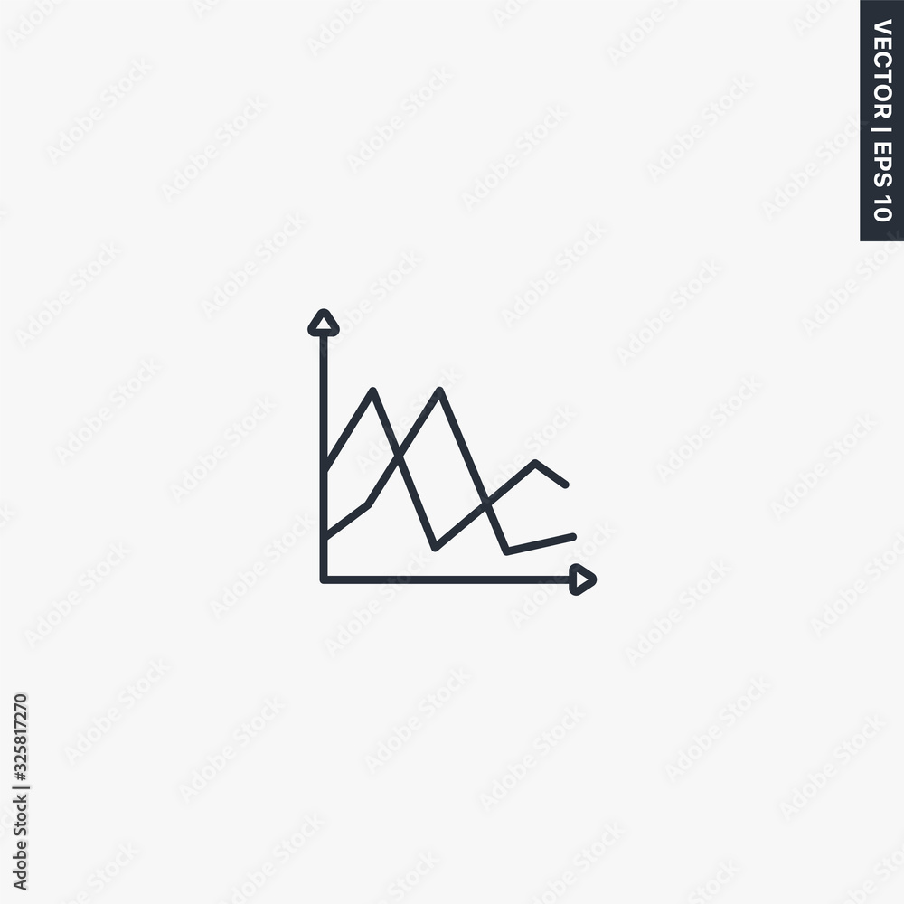 Poster statistics, linear style sign for mobile concept and web design