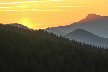 Close-up of Mount Gorbea from the Encartaciones valleys at dawn