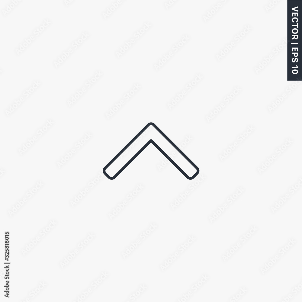 Poster up arrow, linear style sign for mobile concept and web design