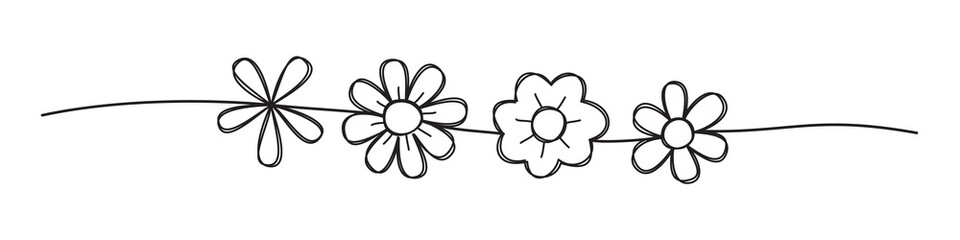 Doodle floral spring scribble banner