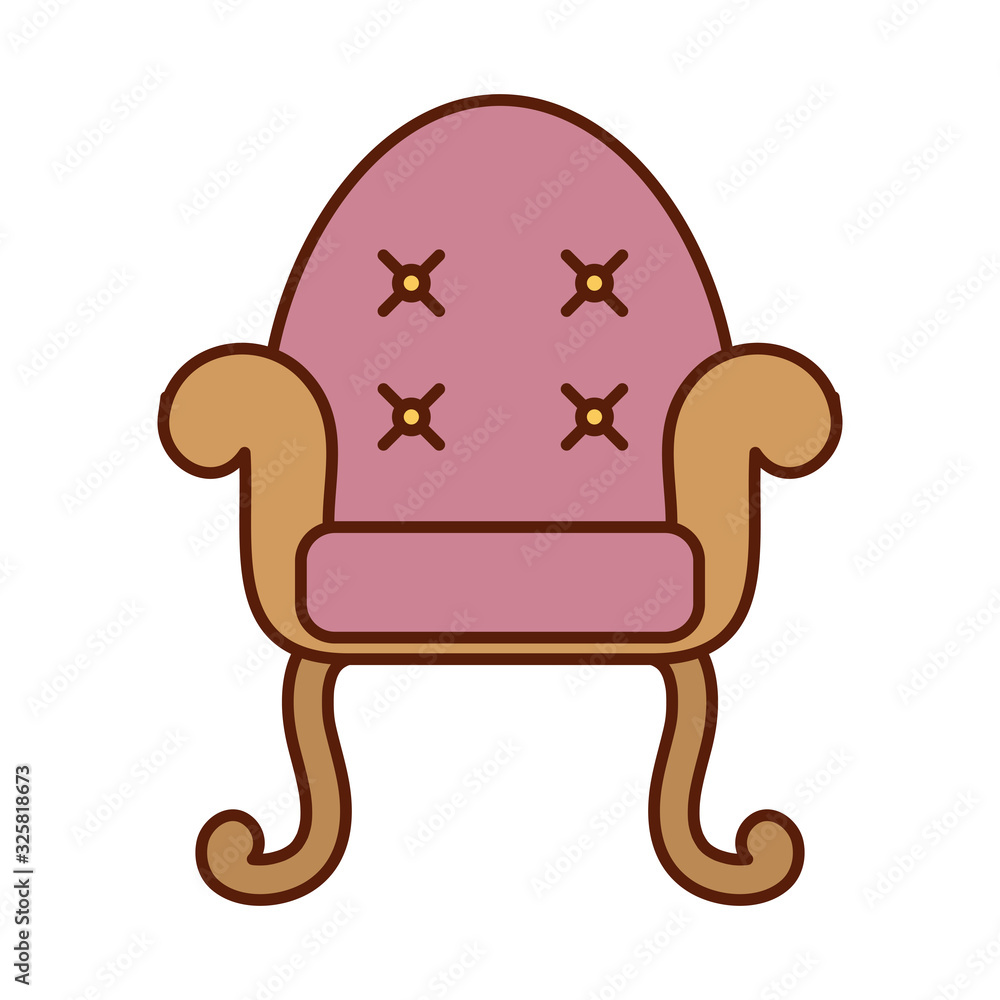 Poster isolated chair line and fill style icon vector design