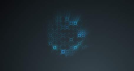 Fototapeta premium Abstract grid shape landscape background. 3D rendering