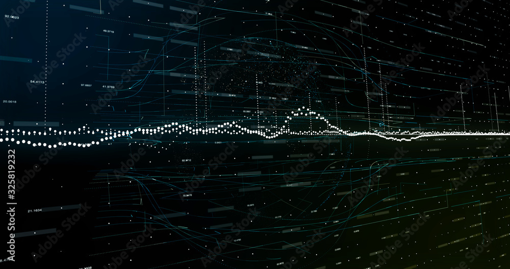Wall mural abstract digital network data background, 3d rendering