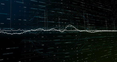 Abstract digital network data background, 3D rendering