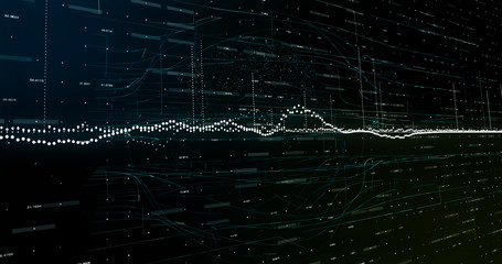 Abstract digital network data background, 3D rendering