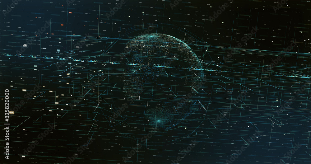 Canvas Prints digital space world 3d data earth background