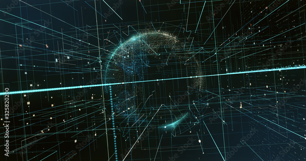 Canvas Prints digital space world 3d data earth background