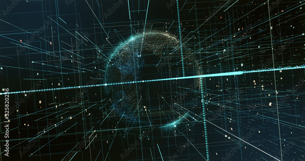 Canvas Prints digital space world 3d data earth background