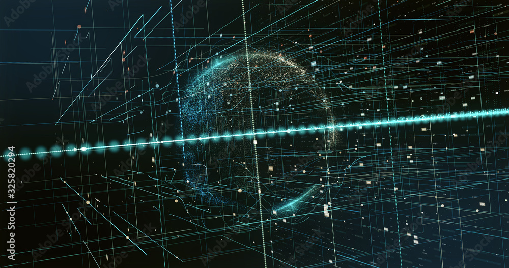 Canvas Prints digital space world 3d data earth background