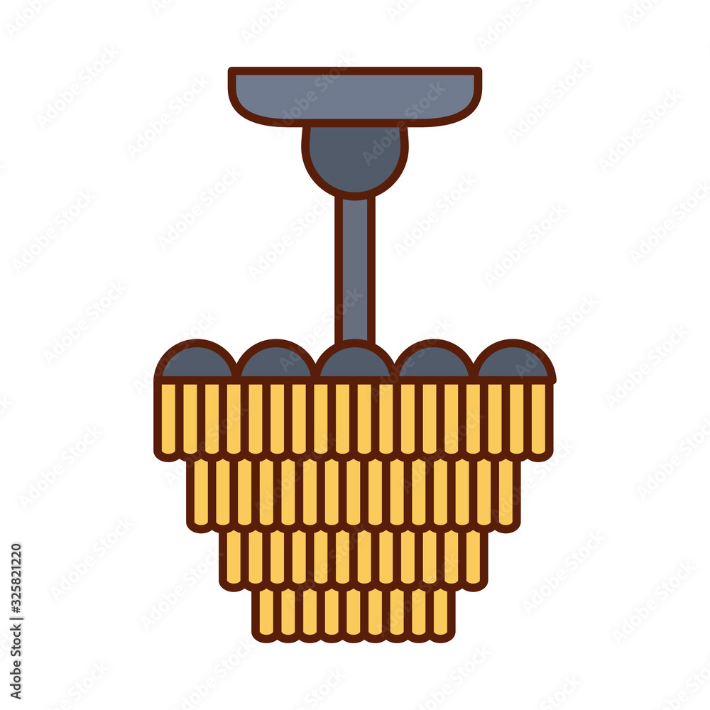 Poster isolated home lamp line and fill style icon vector design