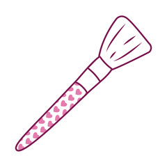 Fototapeta premium Isolated make up powder brush half line half color style icon vector design