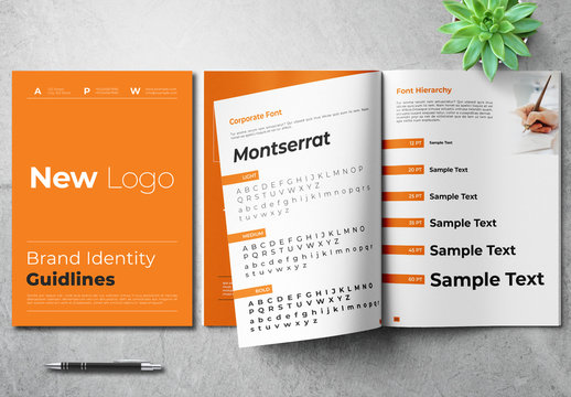 Orange and White Brand Guidline Brochure Layout