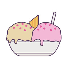 Isolated ice cream line and fill style icon vector design