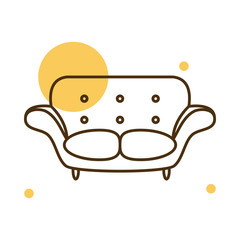 Isolated chair block and line style icon vector design