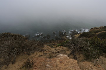 view of ocean from a cliff