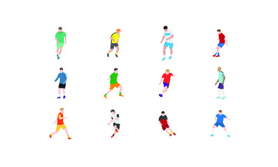 A set of vector set of football, soccer players