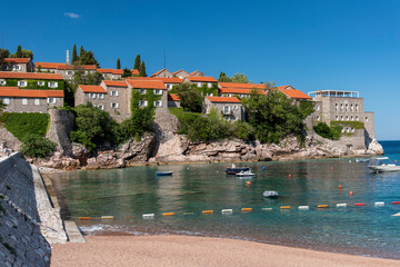 Fototapeta na wymiar View Of Sveti Stefan Sea Islet (Montenegro)