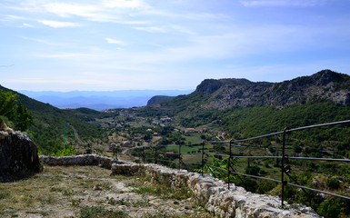 Fototapeta na wymiar View at Podgorica from Old Town Medun, Montenegro. 