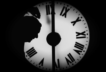clock isolated on black background