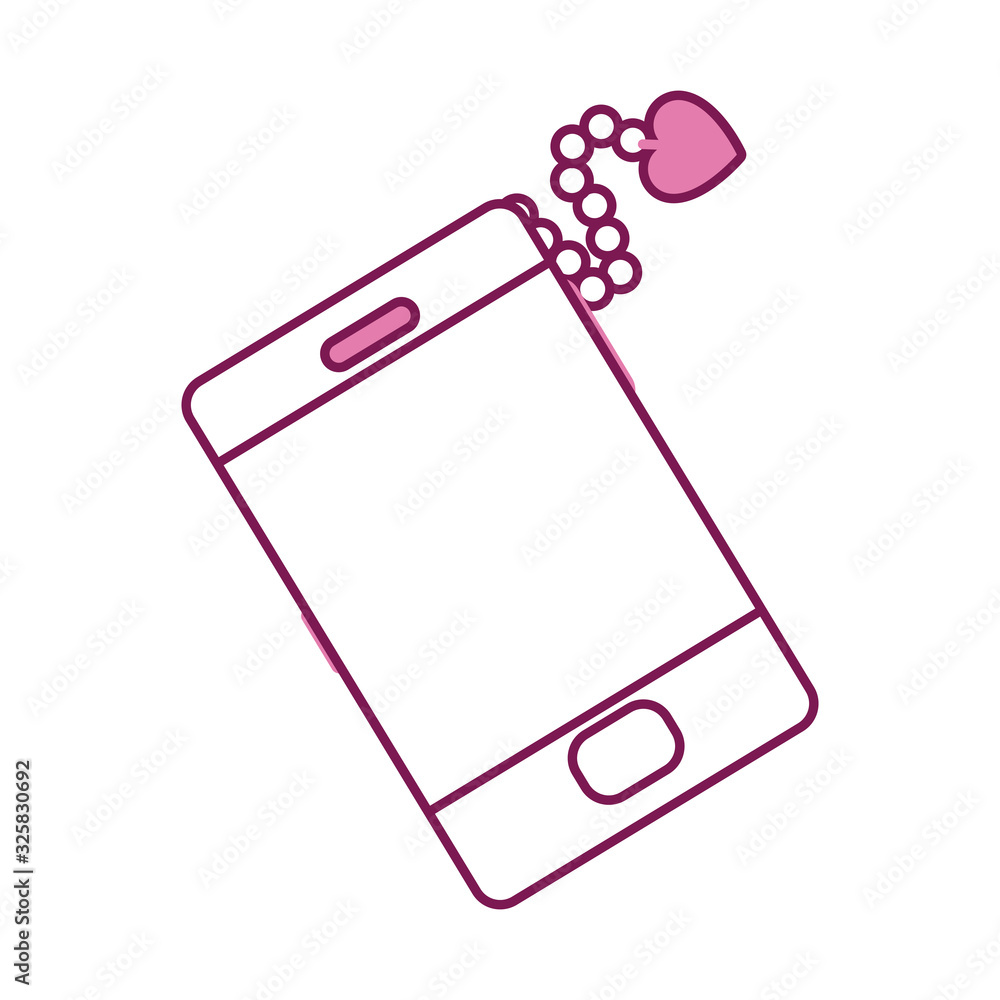 Poster isolated digital smartphone half line half color style icon vector design