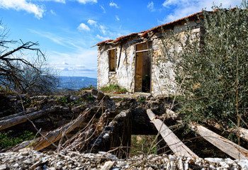 Exterior of derelict village house