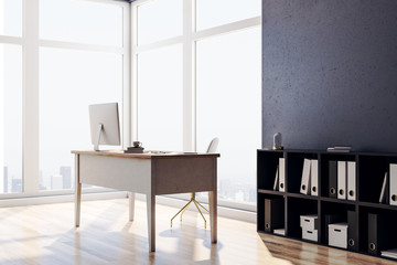 Luxury office interior with workplace