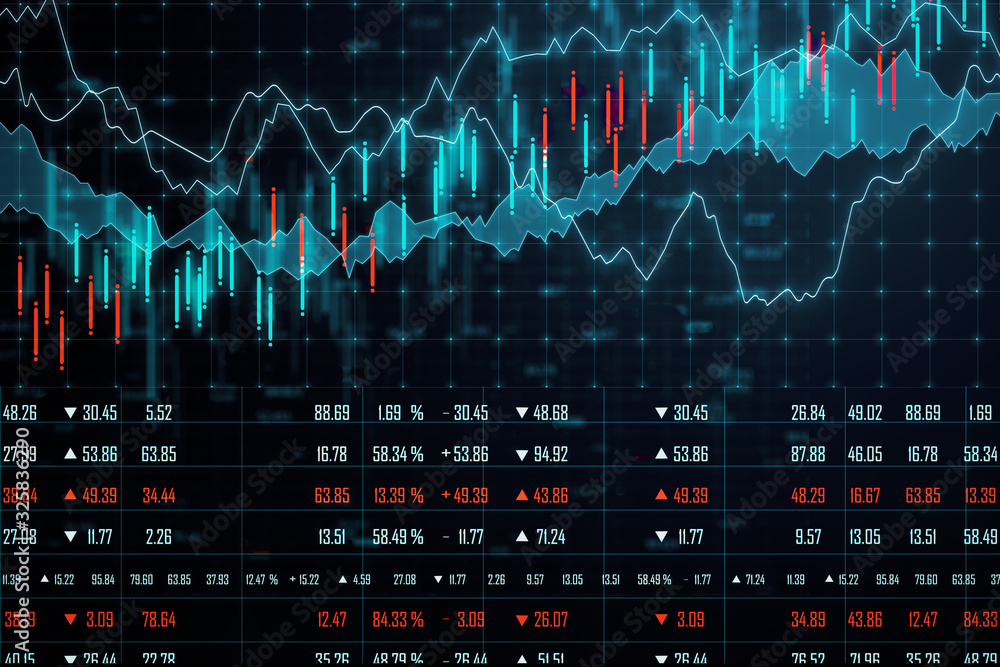 Poster Digital screen with statistics.