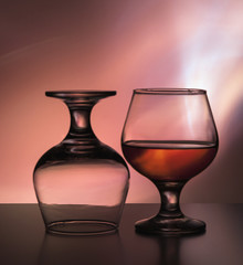 empty glass on black