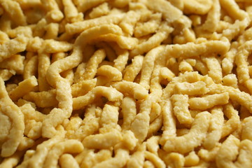 a pile of homemade swabian spaetzle pasta noodles