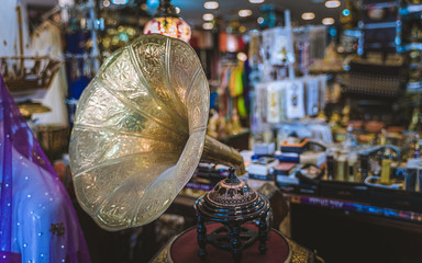 Vintage Gramophone Player With Music Disc