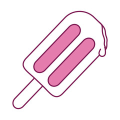Isolated ice cream half line half color style icon vector design