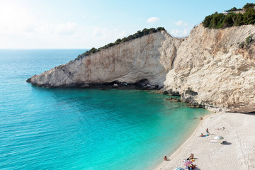 Fototapeta na wymiar Panorama of Porto Katsiki beach, white beach in greece, best beach in Lefkada